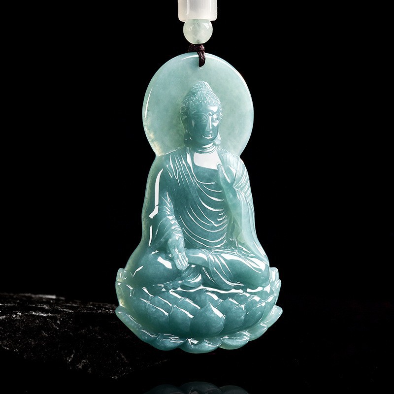 Women Accessories Jewelry - หยกพม่าธรรมชาติพระพุทธรูปจี้สร้อยคอแฟชั่นหยกแท้เครื่องประดับหรูหราเครื่องรางอุปกรณ์เสริมของขวัญสำหรับผู้หญิง