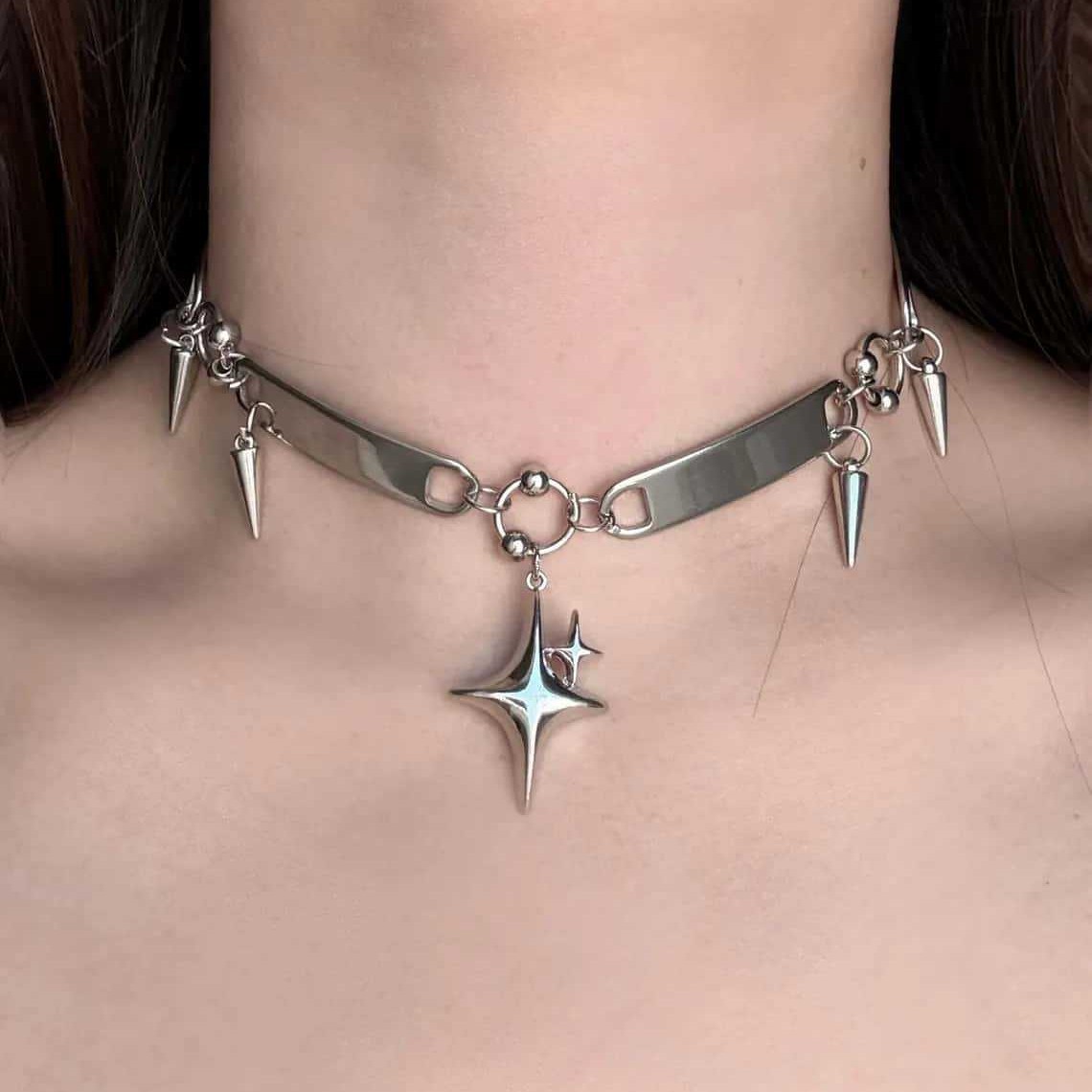 Women'S Y2K Accessories - สร้อยคอแบบมีหมุดสไตล์พังก์, เครื่องประดับแนวร็อค, เครื่องประดับ Y2K, สไตล์ฮิปปี้, สไตล์โกธิค,