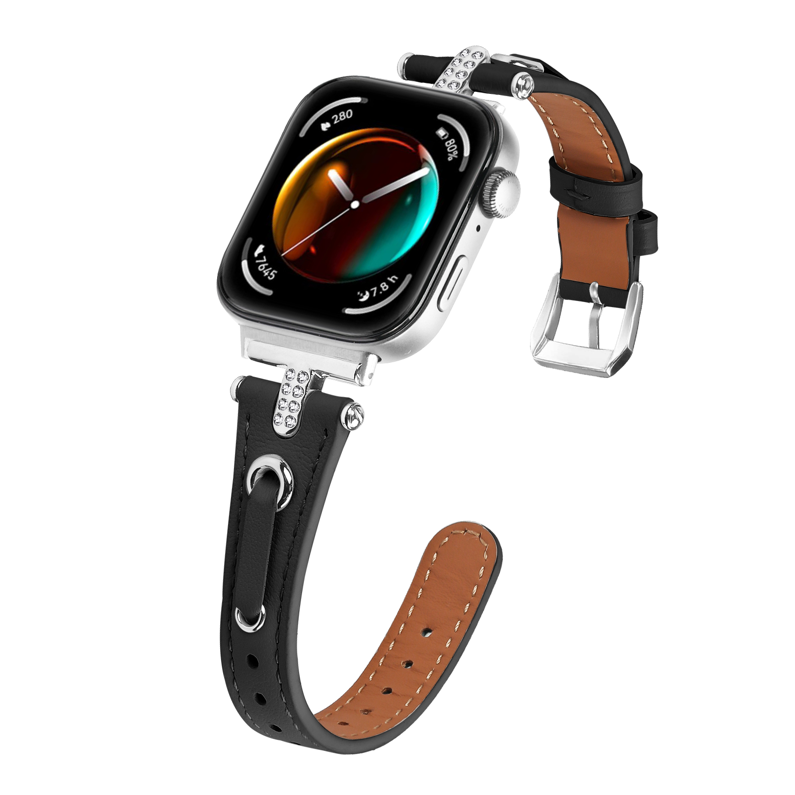 Women Accessories In English - สายหนังสำหรับนาฬิกาหัวเว่ย ฟิต 3 สายรัดข้อมือหนังประดับเพชรสำหรับผู้หญิงและผู้ชาย สายหนังสำหรับนาฬิกาหัวเว่ย ฟิต