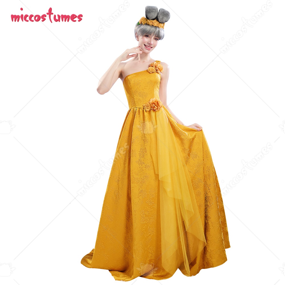 Women'S Ear Accessories - 【พร้อมส่ง】ชุดคอสเพลย์กระต่ายสำหรับผู้หญิงจาก Miccostumes ชุดคอสเพลย์สีเหลืองพร้อมที่คาดผมรูปหูและเครื่องประดับผมรูปดอกไม้