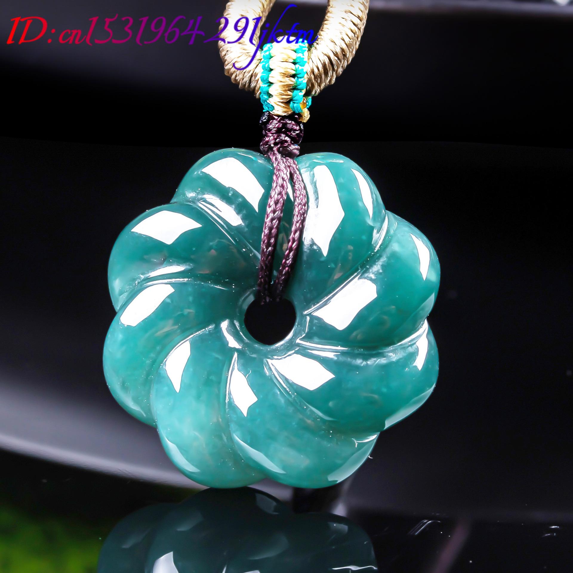 จี้สร้อยคอหยกพม่าแท้รูปดอกไม้  - Women Accessories Jewelry บทวิจารณ์และราคา