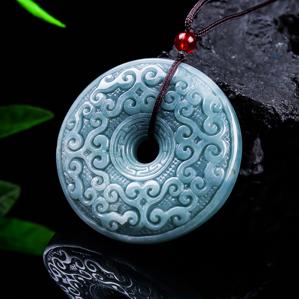 หยกพม่าธรรมชาติจี้ดอกไม้สร้อยค - Women Accessories Jewelry บทวิจารณ์และราคา