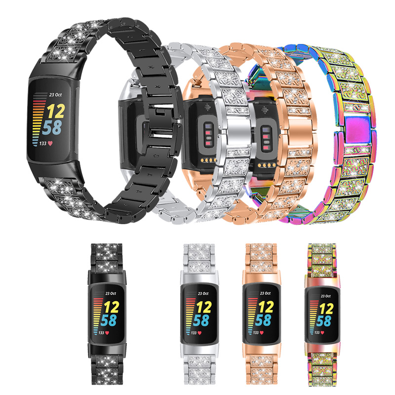 เพชรสแตนเลสสตีลสําหรับ Fitbit  - Women Accessories In English บทวิจารณ์และราคา