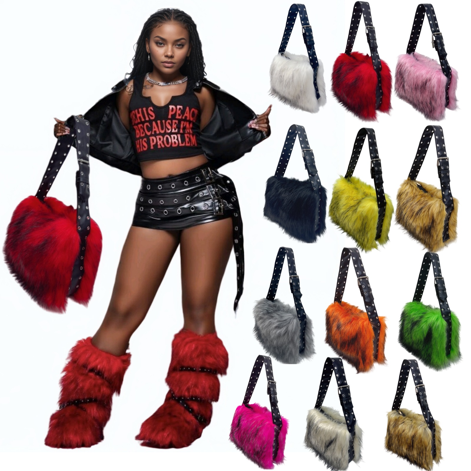 กระเป๋าผู้หญิงขนสัตว์เทียมสไตล - Women'S Y2K Accessories บทวิจารณ์และราคา