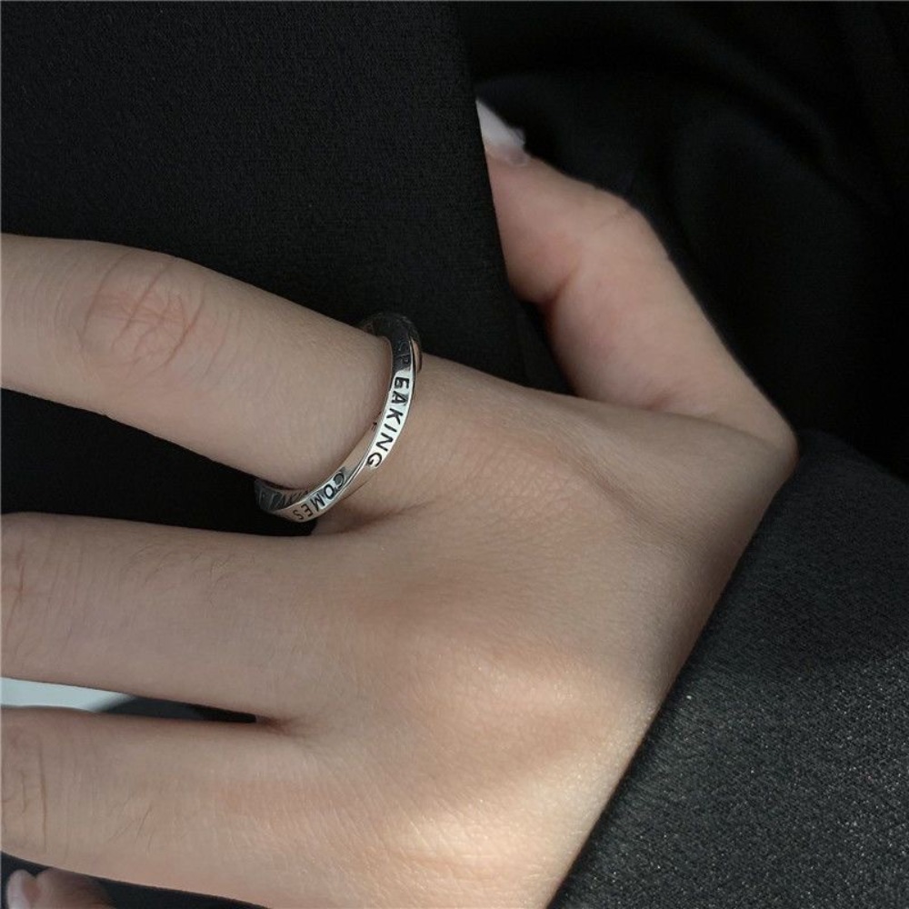แหวนเปิดลายกราฟฟิตี้สไตล์วินเท - Women Accessories In English บทวิจารณ์และราคา